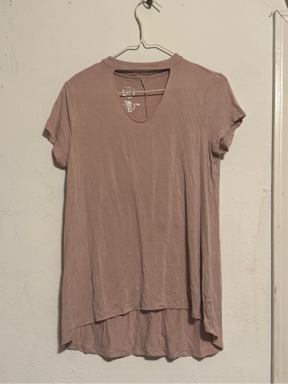 Maurice’s Women's Dusty Rose Short Sleeve V-Neck Tunic Top Size M